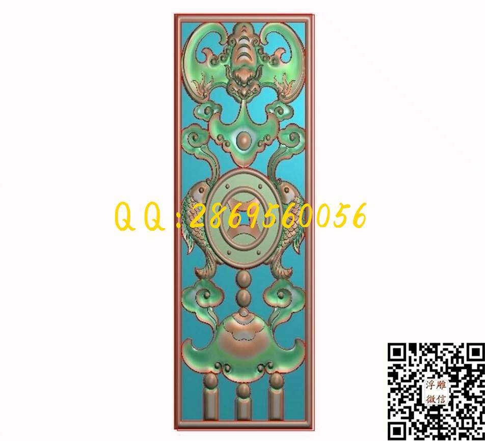 蝙蝠鱼铜钱 C 124-373-5_仿古蝙蝠精雕图背板精雕图浮雕图